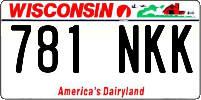 WI license plate 781NKK