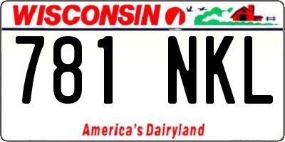 WI license plate 781NKL