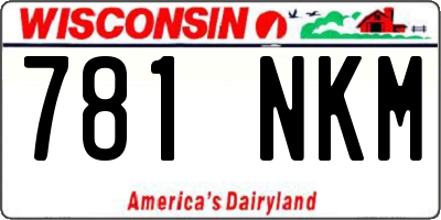 WI license plate 781NKM