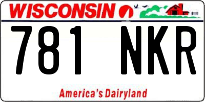 WI license plate 781NKR