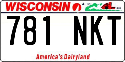 WI license plate 781NKT