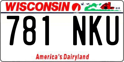 WI license plate 781NKU