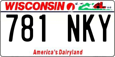 WI license plate 781NKY