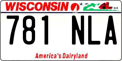 WI license plate 781NLA