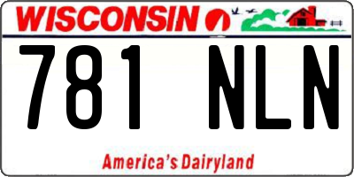 WI license plate 781NLN