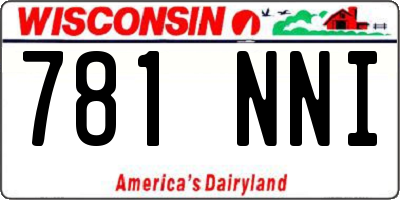 WI license plate 781NNI
