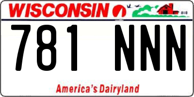 WI license plate 781NNN