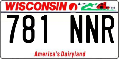 WI license plate 781NNR