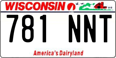 WI license plate 781NNT
