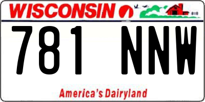 WI license plate 781NNW
