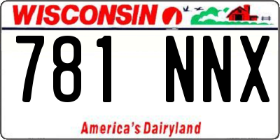 WI license plate 781NNX
