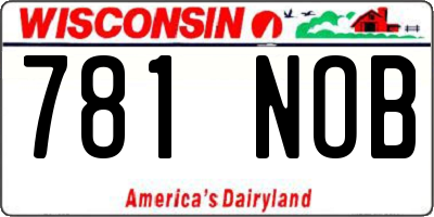 WI license plate 781NOB