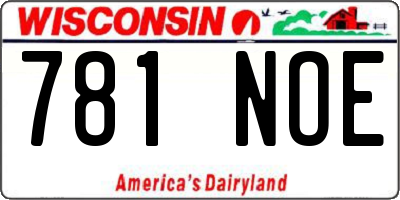 WI license plate 781NOE