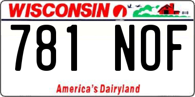 WI license plate 781NOF