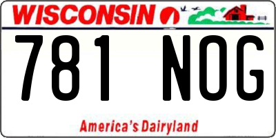 WI license plate 781NOG
