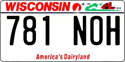 WI license plate 781NOH