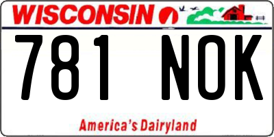 WI license plate 781NOK