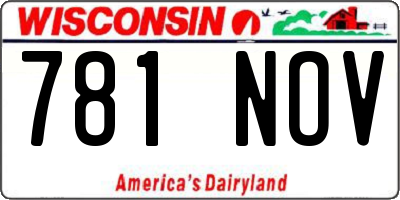 WI license plate 781NOV
