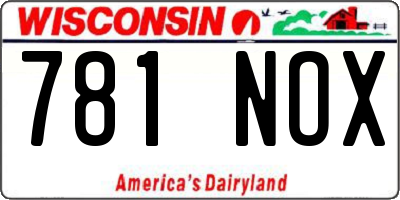 WI license plate 781NOX