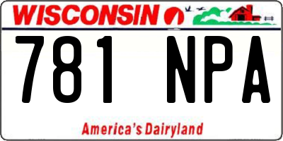WI license plate 781NPA