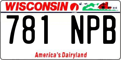 WI license plate 781NPB