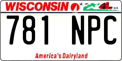 WI license plate 781NPC