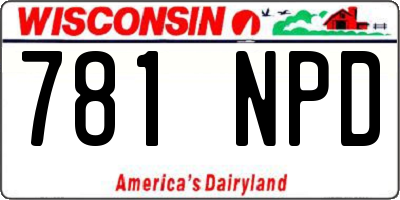WI license plate 781NPD