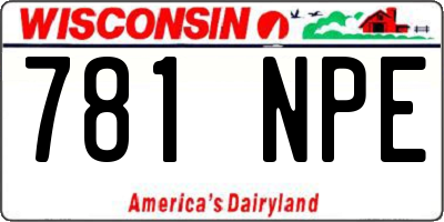 WI license plate 781NPE