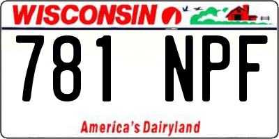 WI license plate 781NPF