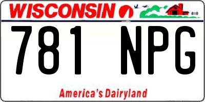 WI license plate 781NPG