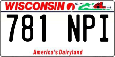 WI license plate 781NPI