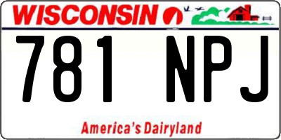 WI license plate 781NPJ