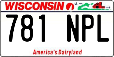 WI license plate 781NPL