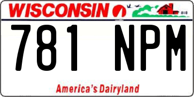 WI license plate 781NPM