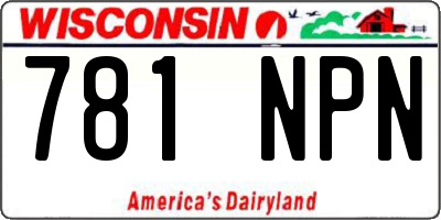WI license plate 781NPN