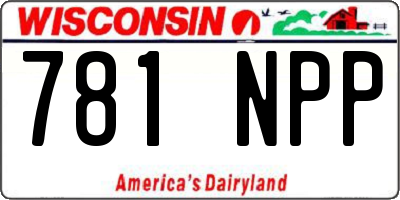 WI license plate 781NPP