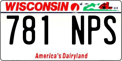 WI license plate 781NPS