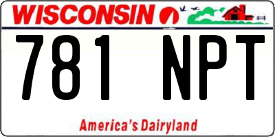 WI license plate 781NPT
