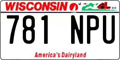WI license plate 781NPU