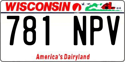 WI license plate 781NPV