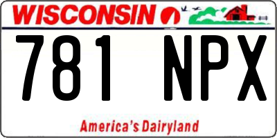 WI license plate 781NPX