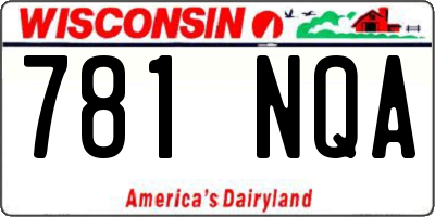 WI license plate 781NQA