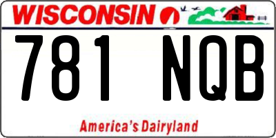 WI license plate 781NQB