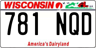 WI license plate 781NQD