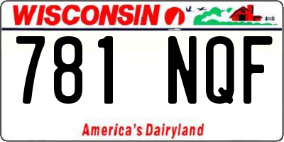 WI license plate 781NQF