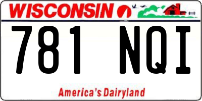 WI license plate 781NQI