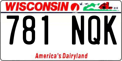 WI license plate 781NQK
