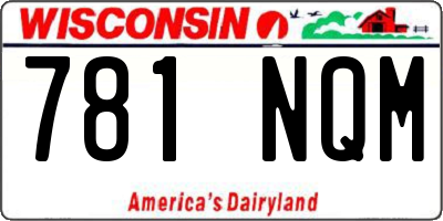 WI license plate 781NQM