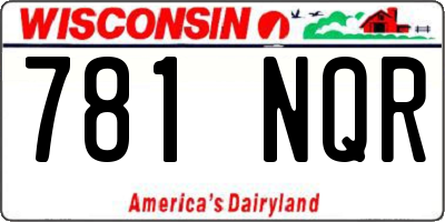 WI license plate 781NQR