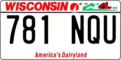 WI license plate 781NQU